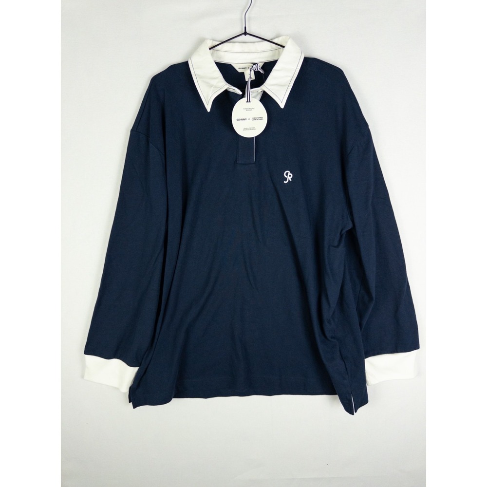 Old Navy x Christopher John Rogers Womens L Navy‎ White Rugby Polo Shirt NWT